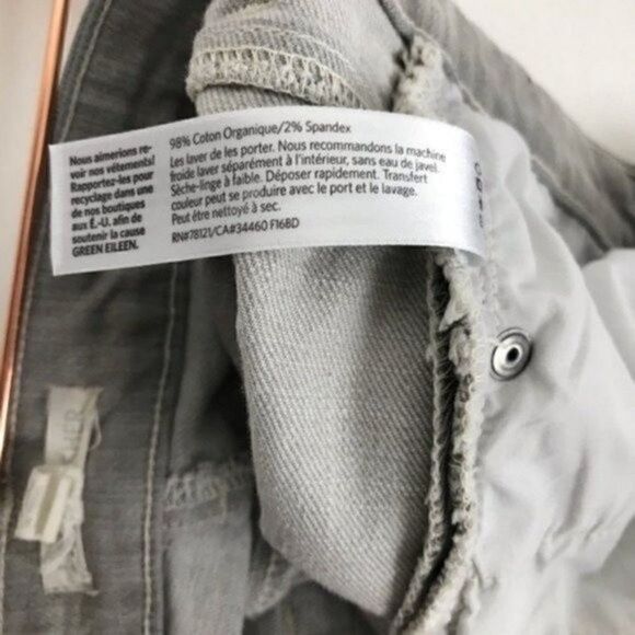 Eileen Fisher Gray Denim distressed skinny 8 BoxH - Picture 4 of 4